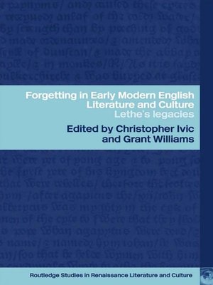 cover image of Forgetting in Early Modern English Literature and Culture